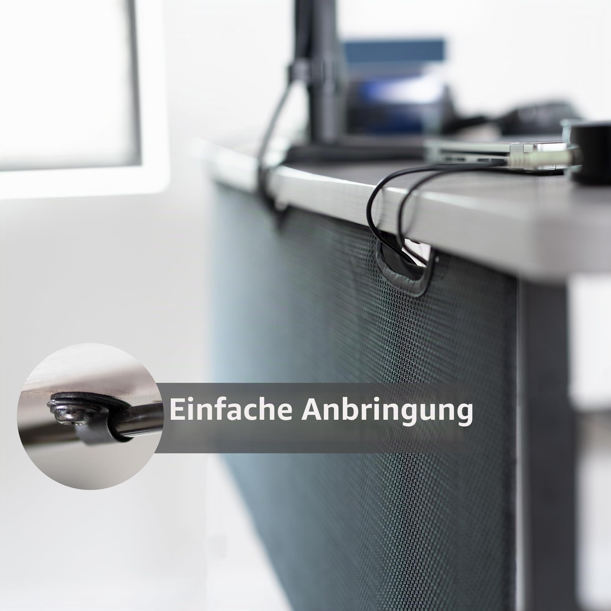 VIVO Schreibtisch-Skirt-60 Untertisch-Sichtschutz und Kabel-Management-Organizer, 152,4 cm, Drahtversteck-Set, Panel-System, Schwarz