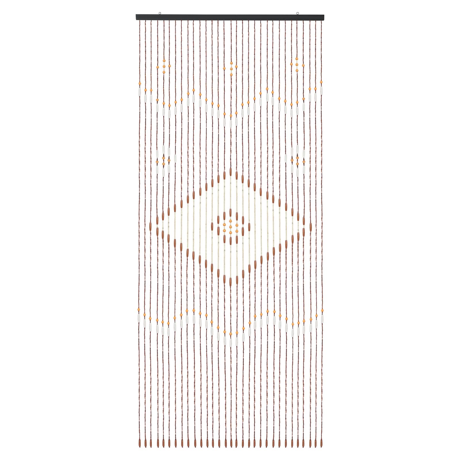 Hhemstd Chocolate Brown Bamboo Wooden Beaded Door Curtain, Bohemian Hanging Bead Screen Room Divider, Chocolate Colour Decorative String Curtain For Doorway Bedroom Kitchen Window, 90 X 208Cm