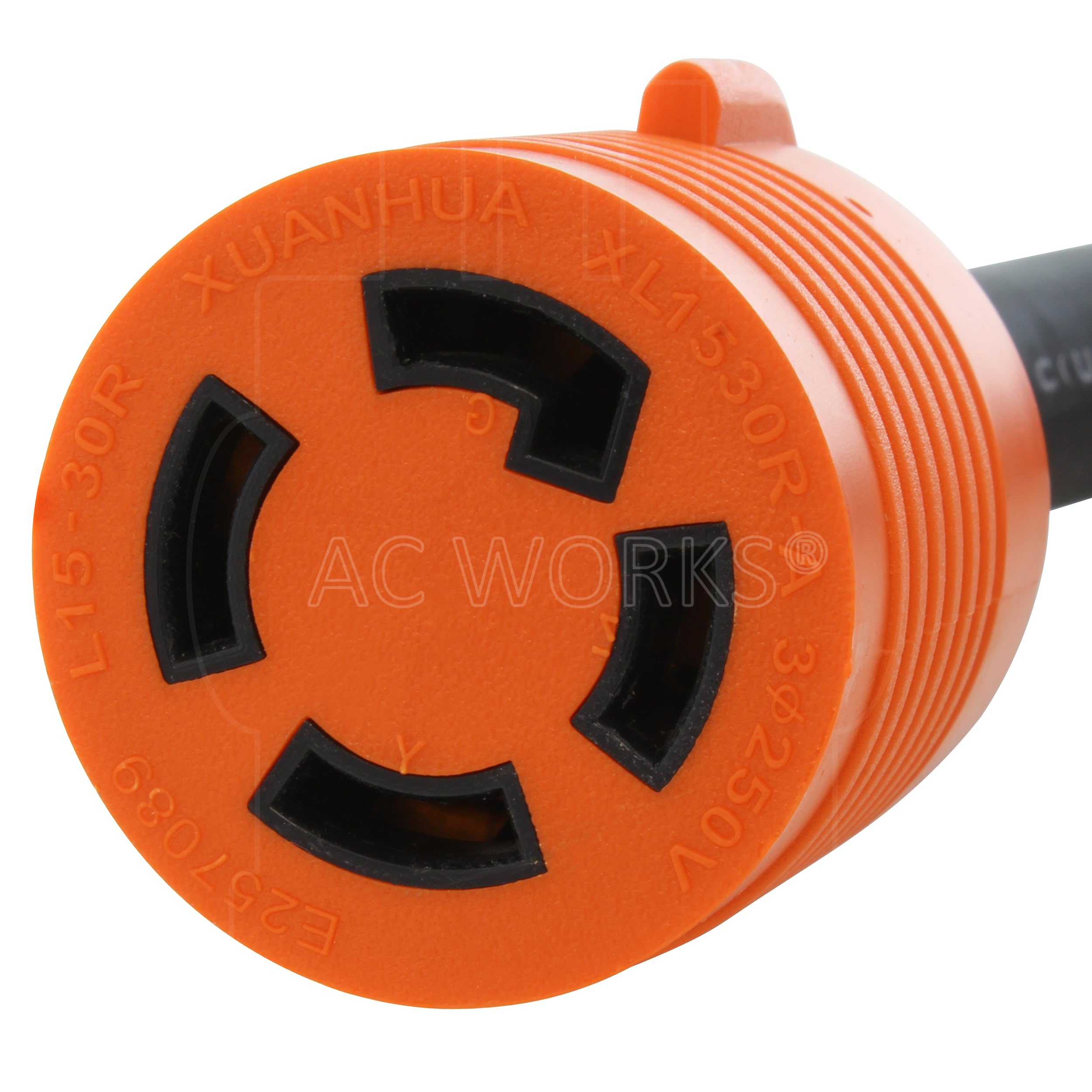 co+fe ポワソン30 AC WORKS [L1530PR-025] 25FT SOOW 10/4 NEMA L15-30 30A 3-Phase 250V