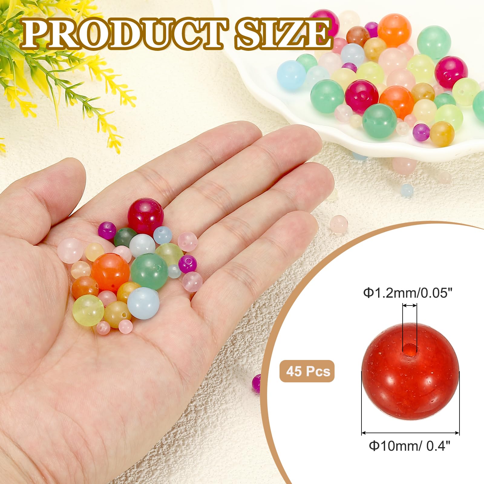 PATIKIL 45 Pcs 10mm Red Aventurine Beads - Image 2