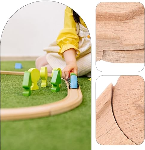 Miniatura 4 de Toyvian Vía de tren de madera  Paquete de expansión compatible con Thomas Wooden Train Track Bloque de expansión de tren de madera Accesorios para