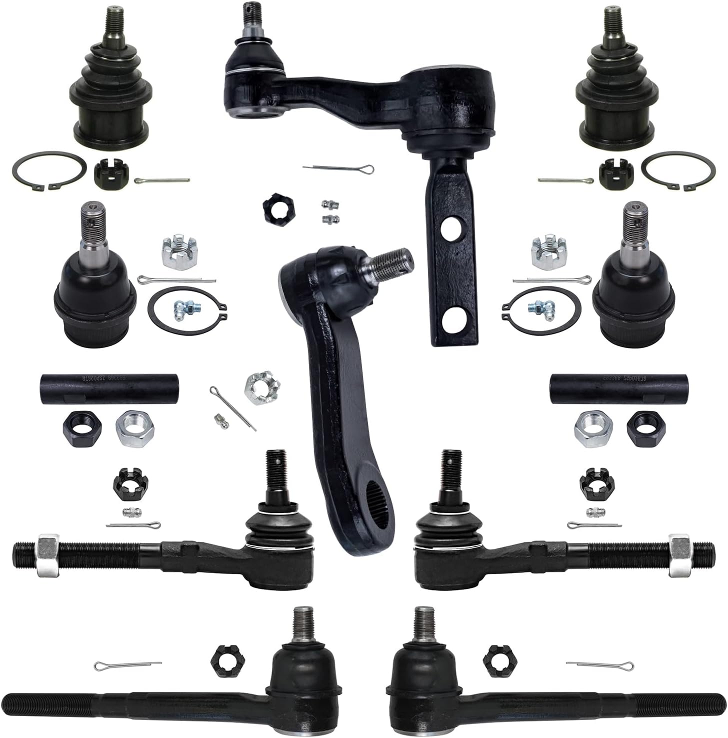 Detroit Axle - 2WD Front Suspension Kit for Ford F-150 F-250 Expedition Lincoln Navigator, Ball Joints Tie Rod Ends Idler Pitman Arms Adjusting Sleeves Replacement - 12pc Set