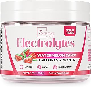 Keto Electrolytes Powder No Sugar - Replenishing Keto Electrolyte Hydration Drink - Electrolyte Supplement with Sugar Free Electrolytes for Kids and Adults (Watermelon Candy, 30 Servings)