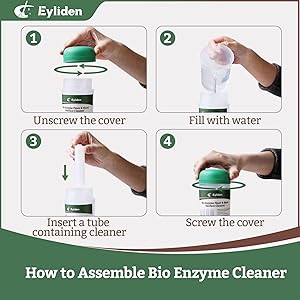 Eyliden Spray Mop - Includes Bio-Enzyme Multi-Surface Cleaner Concentrate, 2 Microfiber Pads | All-in-One Solution Floor Cleaning Kit - Long-Lasting Freshness Wet Mops