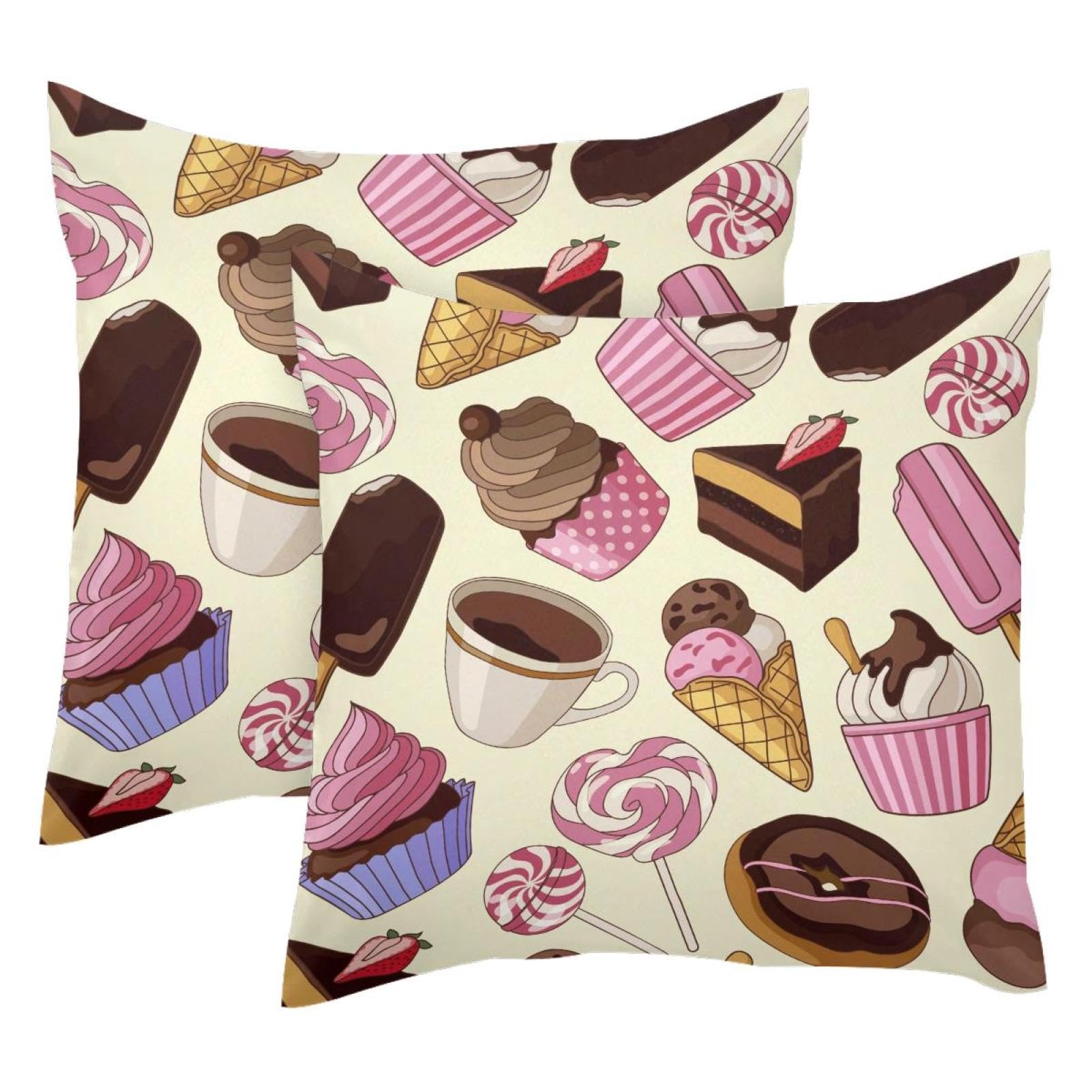 Housses de coussin velours 50x50 cm au design pâtissier raffiné