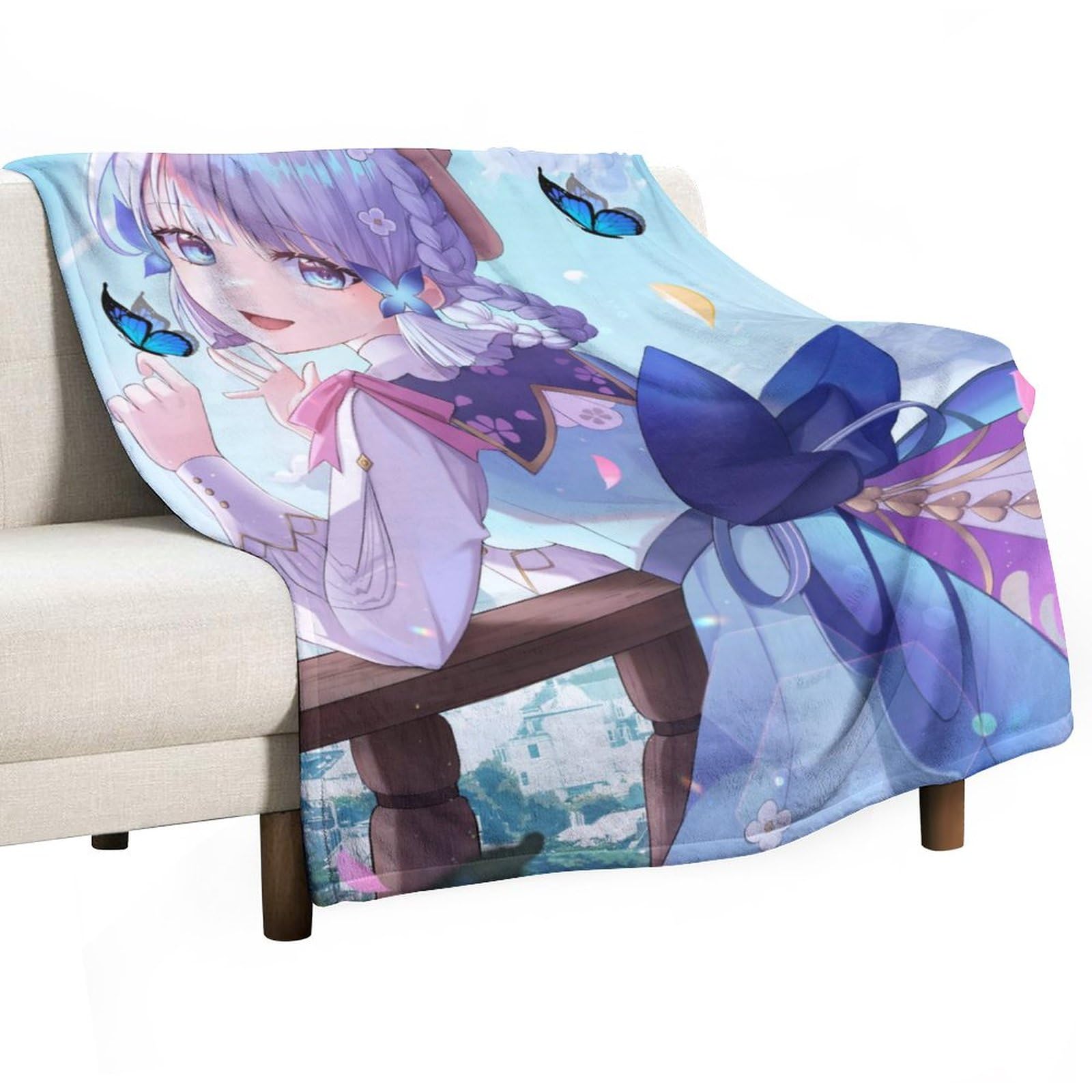 Amazon｜原神-蝶に囲まれた綾華ブランケット 毛布40