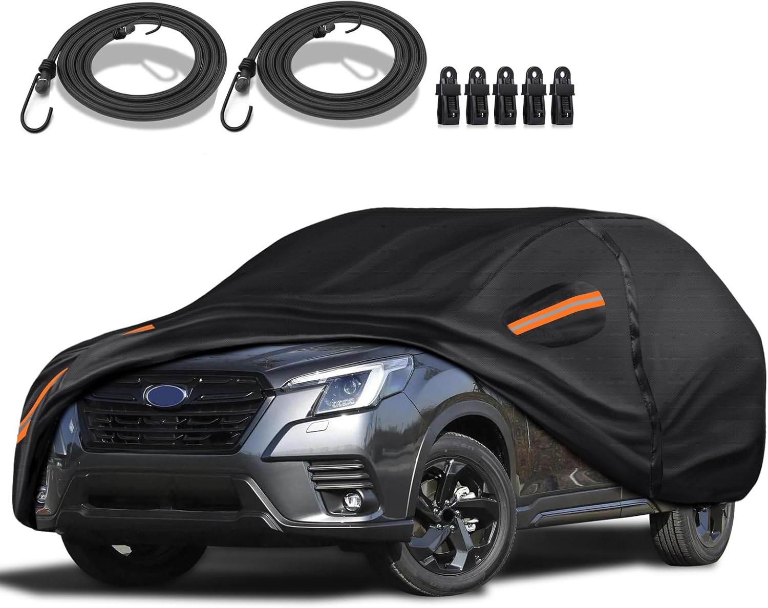 Special 16 Layers Full Car Cover Fit for Subaru Forester 2009-2024, Ultra Heavy 600D Oxford Cloth, Can Withstand Summer Sun Exposure and Winter Snow, Rain, Dust, and UV All Weather, Black