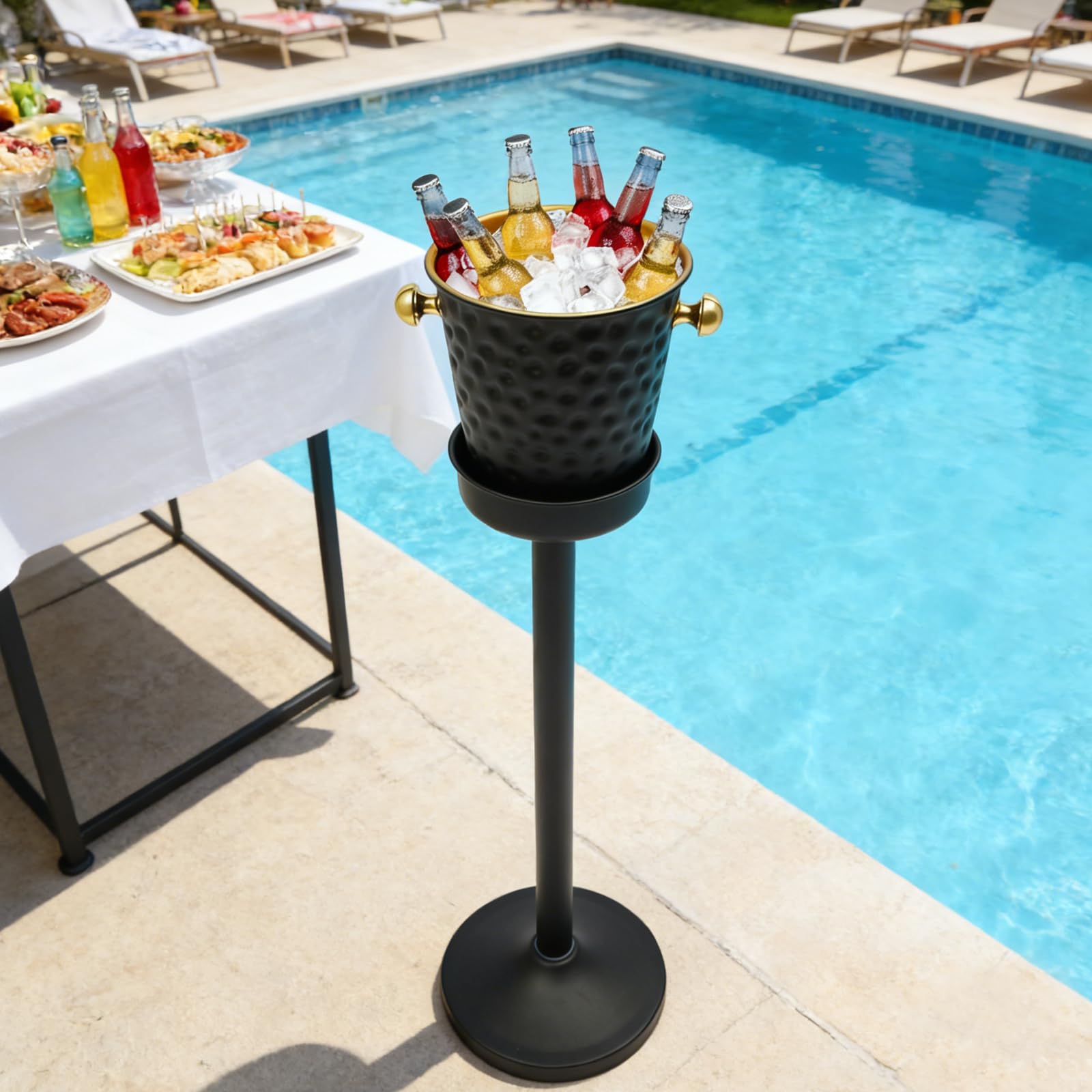Cubitera de champán con soporte de acero inoxidable para vino, vino