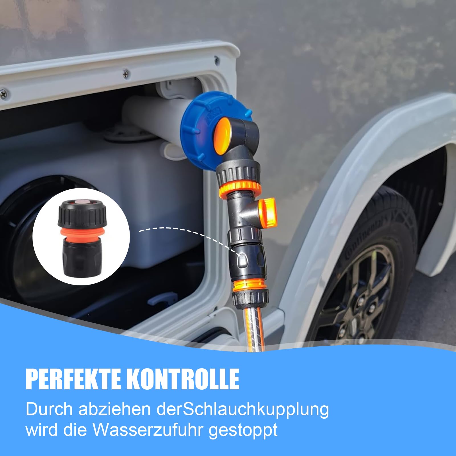 Adapter do napełniania zbiornika na wodę, akcesoria do przyłącza wody do kampera i przyczepy kempingowej, adapter do napełniania pasuje do samochodów kempingowych Gardena
