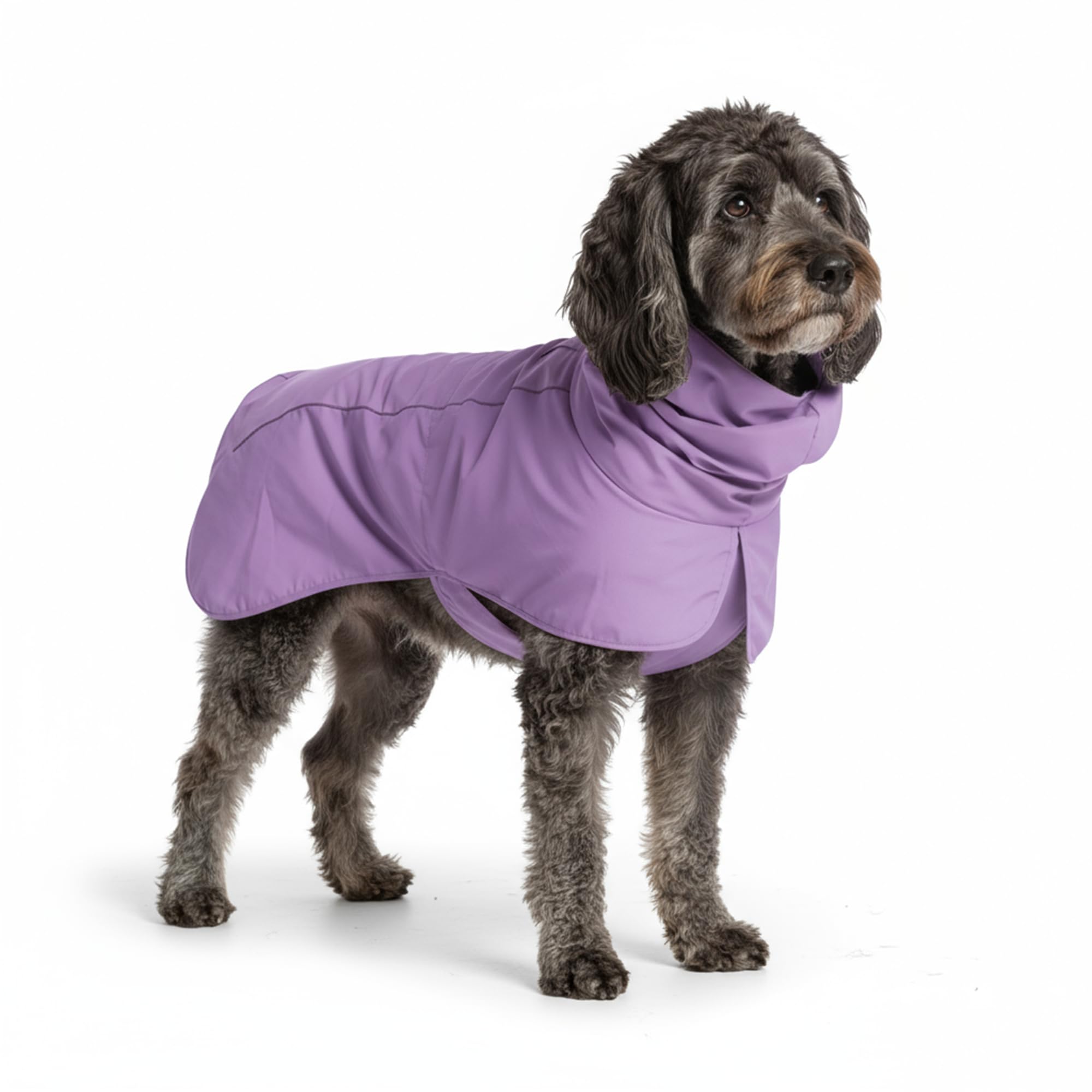 Spark Paws Dog Raincoat, Waterproof Coat Rain Jacket for Small Medium Large Dogs, Reflective Breathable Full-Body Coverage - Purple - 2XL