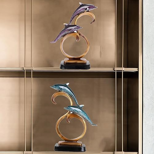 Miniatura 3 de Escultura de delfín de resina, decoración de delfín, decoración de animales marinos, centros de mesa, decoración del hogar y regalo, para el hogar,