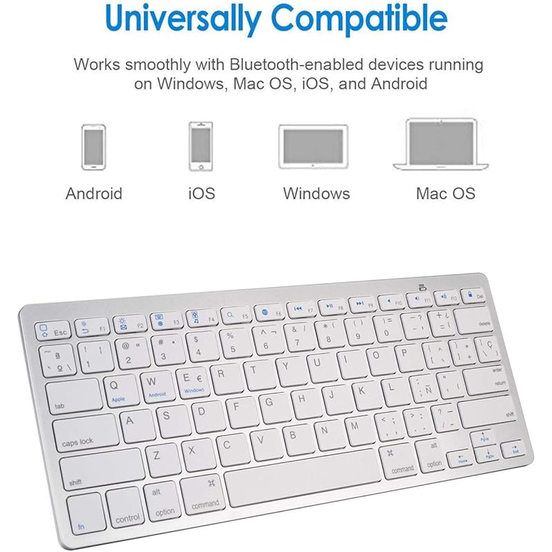 茄子紺 キーボード9 7ブルー歯インチ超スペイン語無線汎用超薄型キーボード キーボード メカニカル テンキー レス White One Size Fmfm Com Mx