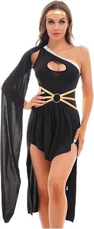 dPois Women Halloween Sexy Royal Cleopatra Masquerade Party Dress Up Greek Cosplay Egyptian Queen Costume