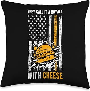 THEY CALL IT A Royale WITH Cheese Royale Cheese Burger Throw Pillow