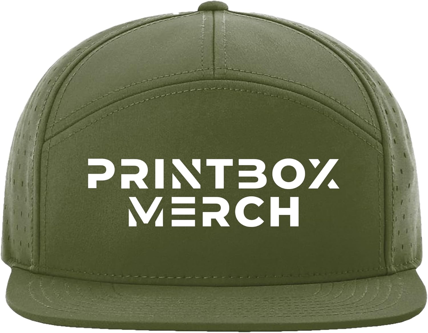 Custom Baseball Cap, Embroidered 7 Panel Flat Bill Hat, Add Your Logo or Text, Adjustable Snapback Water-Resistant