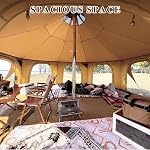 TOMOUNT Canvas Bell Tent for Camping Glamping 10 Person Wall Tent with Stove Jack, Family Yurts for All Year Living