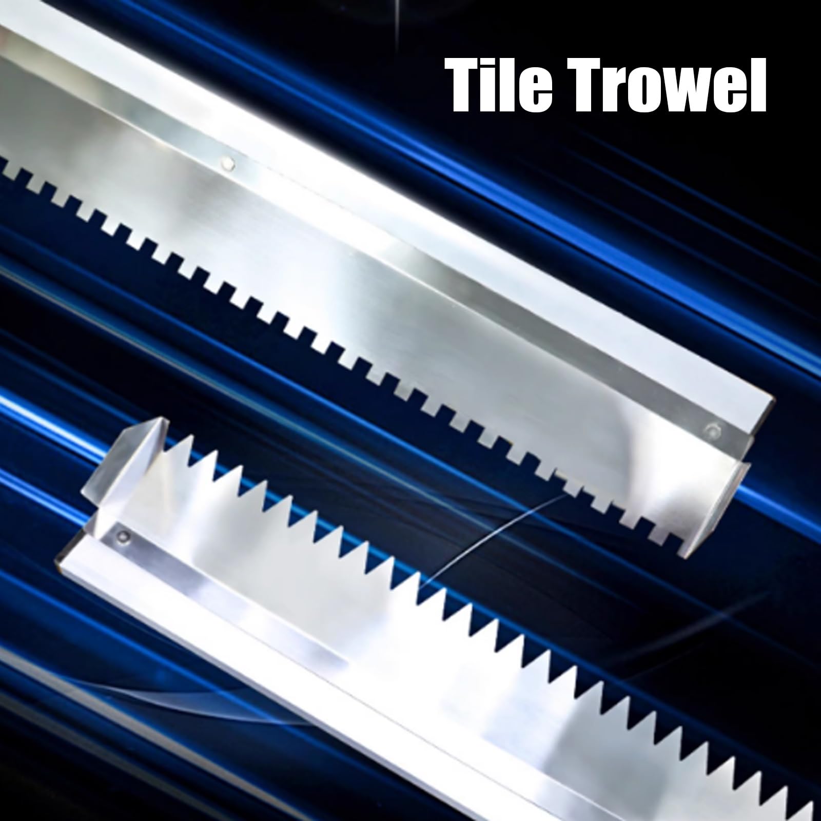Truelle crantée en acier inoxydable pour grands carreaux, truelle à main pointue et carrée pour sols et carrelage