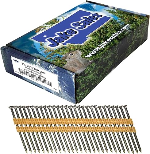 Vista 16 de 3 pulgadas x 0.120 pulgadas (10d) 21 grados - Revestimiento de vinilo - Recubrimiento de plástico - Enmarcado de uñas - Caja pequeña ~ 476 clavos