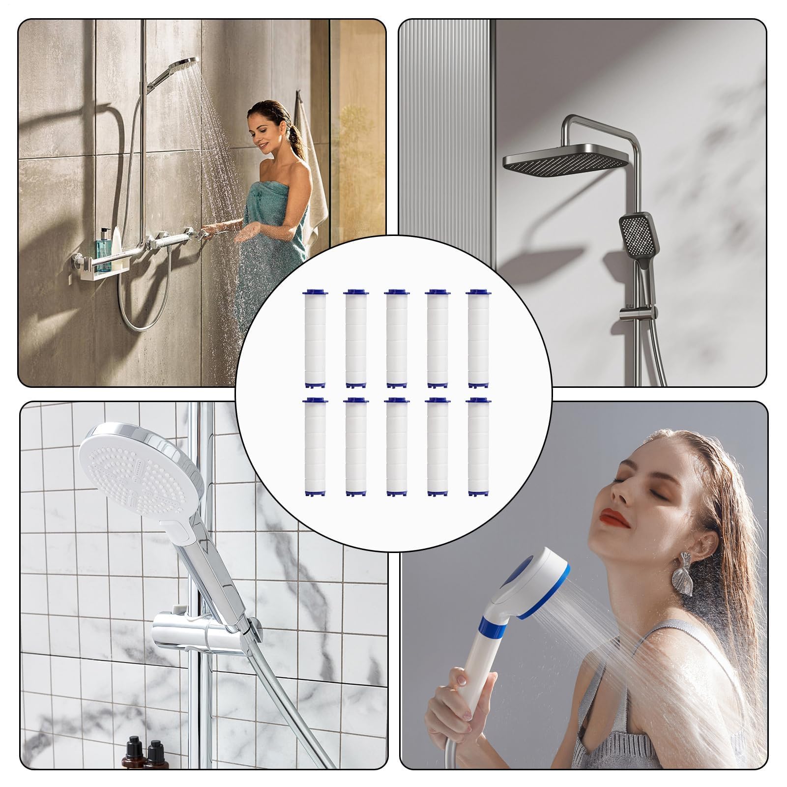 Premium Duschfilterkartusche Nachfüllpack – langlebiger Wasserreiniger, einfach zu installieren, entfernt Chlor, Schwermetalle und Ablagerungen für gesündere Duschen