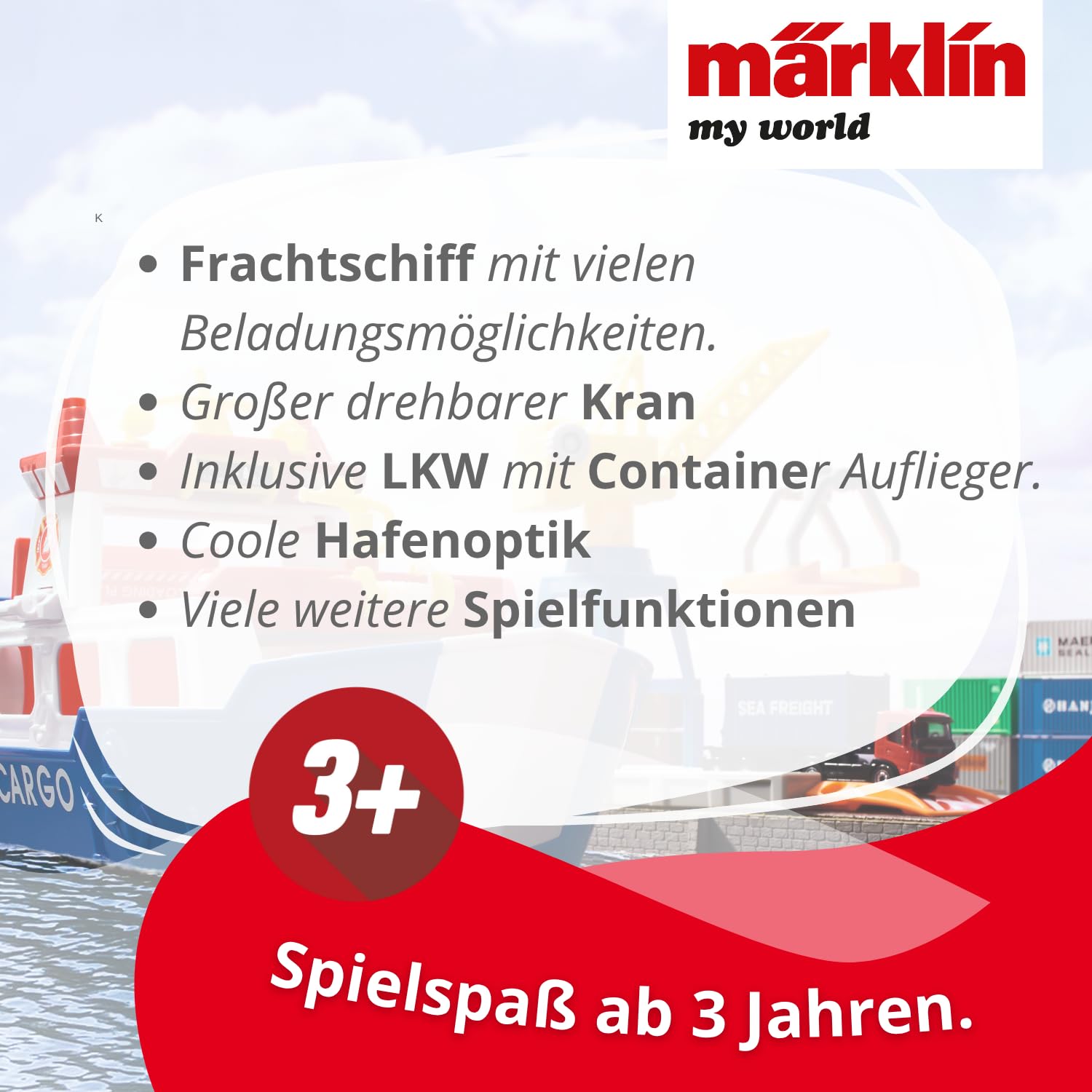 Märklin My World 72223 - Set de Juego con grúa móvil (Carga y Descarga, Accesorios, para niños a Partir de 3 años, Carril H0)