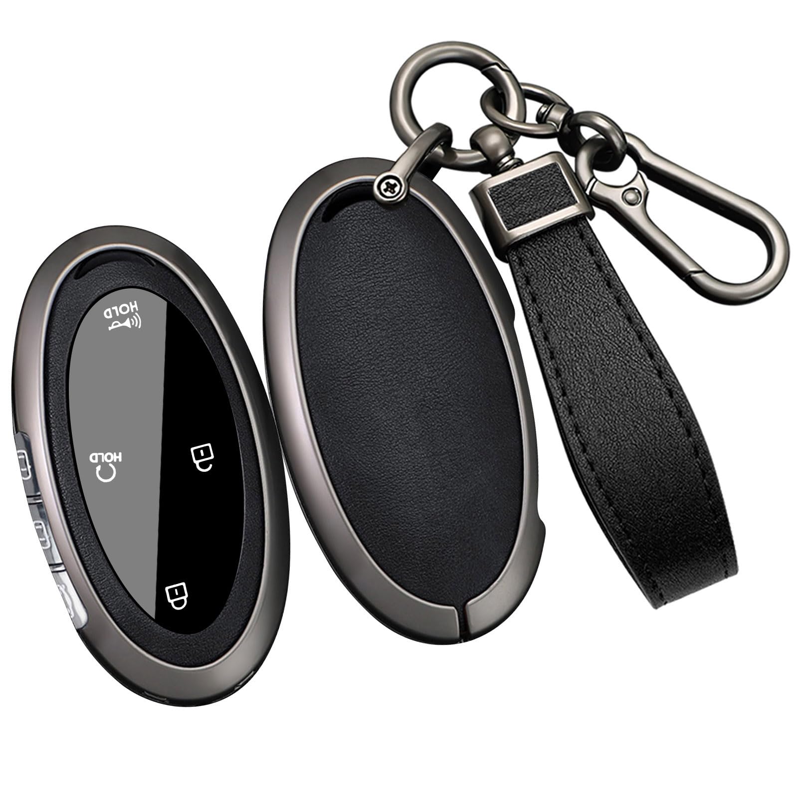 Ontto Coque De Clé En Métal Avec Porte-clés Pour Hyundai 2024, 2025, Sonata Hybride, Santa Fe Tucson Hybride, Porte-clés En Métal Avec Porte-clés Pour