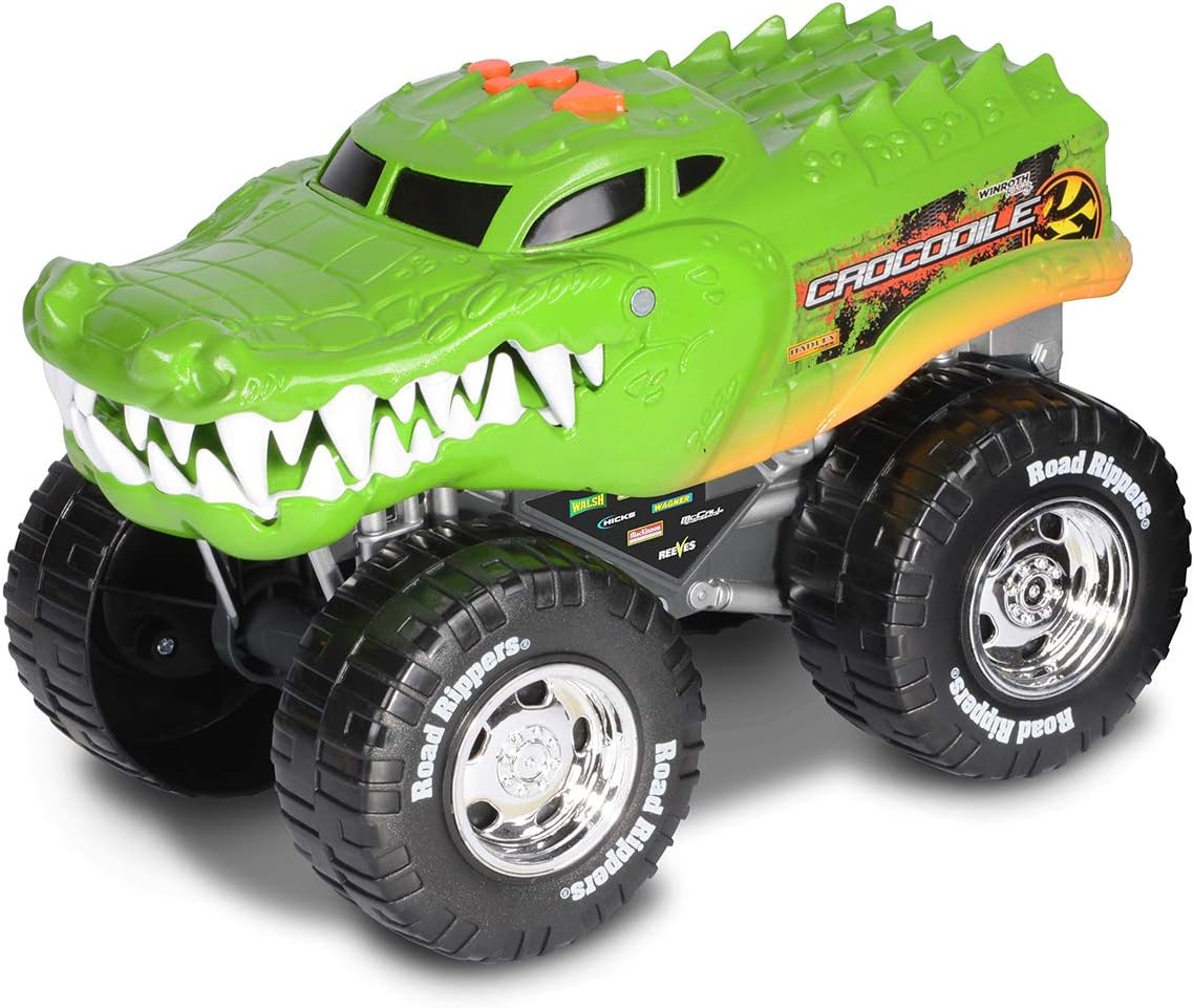 Nikko 20062 Road Rippers Wheelie Monsters Crocodile, Motorised Vehicle with Wheelie Function, Monster Truck with Light and Sound Effects, Includes Batteries, for Children from 3 Years, Approx. 24 cm