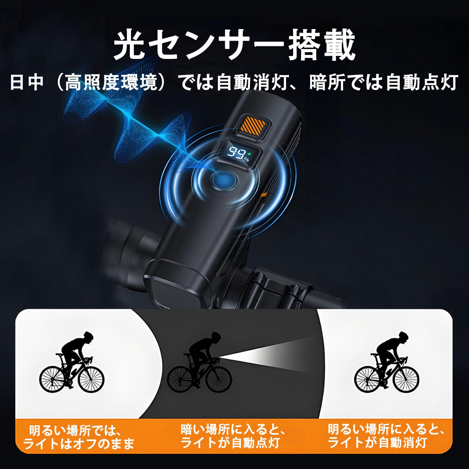 Amazon | RACAYZEE 自転車 ライト 【2025年強化版&高精度デジタル表示
