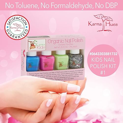 Miniatura 7 de Karma Kids - Juego de esmaltes de uñas para niños color natural seguro para niñas no tóxico vegano y libre de crueldad secado rápido apto para niños