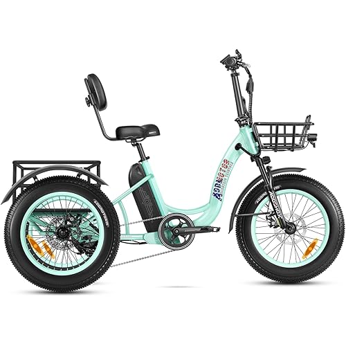 ADDMOTOR TRIKETAN M-330 Electric Trike for Adults, UL2849 Certified, 750W Rear Motor Electric Tricycle, 48V 20Ah 85MI, Fat Tire E-Tike for Seniors with Parking Brake & Differential