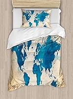 Vista 107 de Ambesonne Juego de funda de edredón de pesca, lubina de boca grande atrapando un bocado en espray de agua, imagen salvaje, juego de cama decorativo