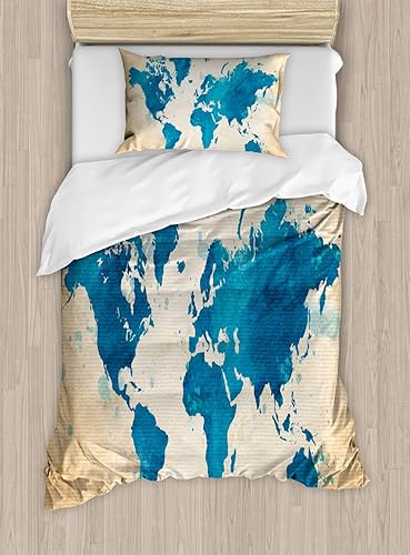 Miniatura 107 de Ambesonne Juego de funda de edredón de pesca, lubina de boca grande atrapando un bocado en espray de agua, imagen salvaje, juego de cama decorativo