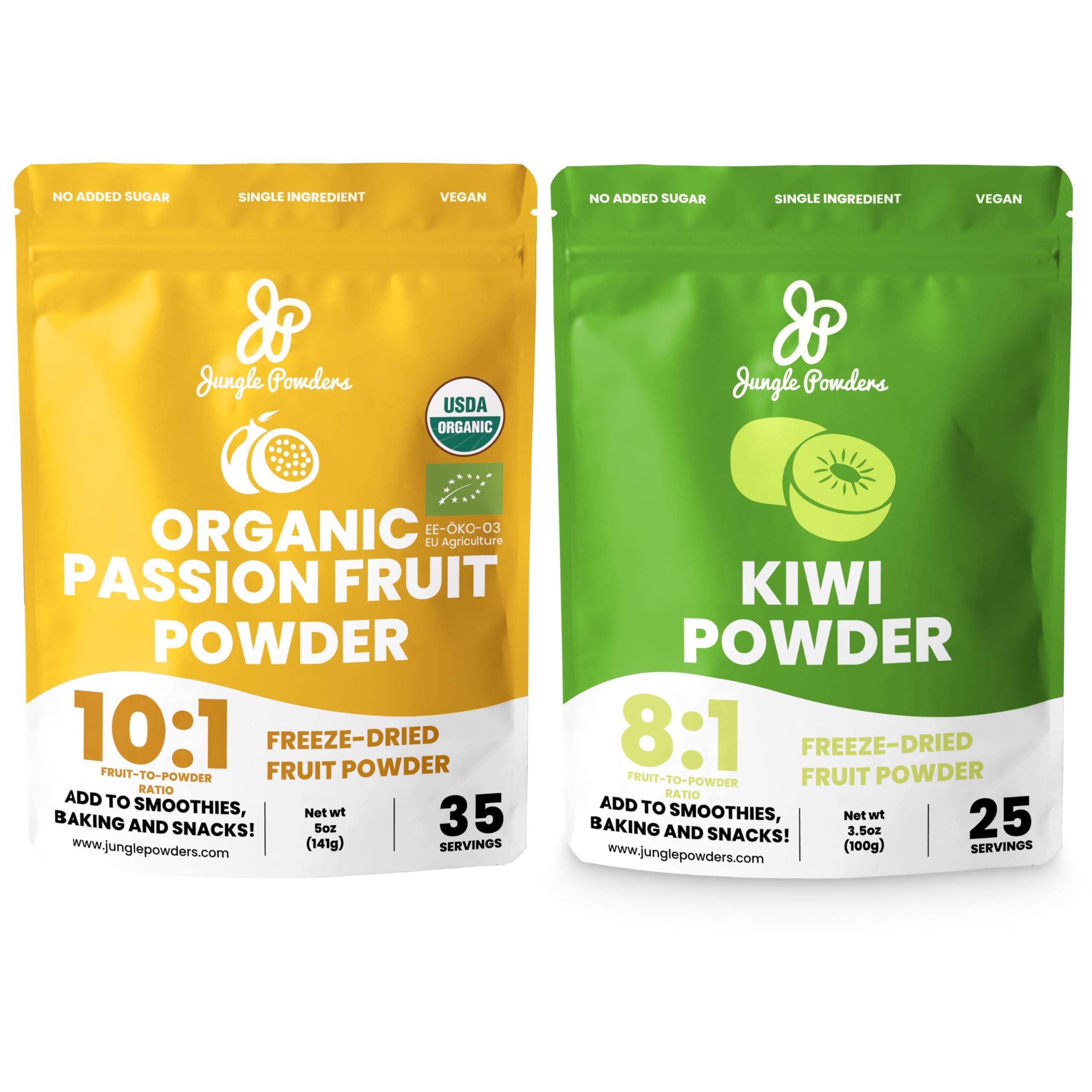 Amazon.com: Jungle Powders Organic Passion Fruit Powder 5oz & Kiwi ...