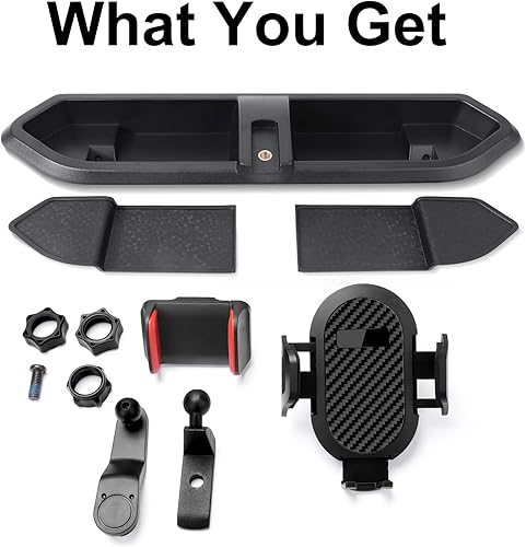 Miniatura 7 de Soporte de teléfono actualizado para Jeep Wrangler JL JLU y Gladiator JT 2018, 2019, 2020, 2021, 2022, 2023, kit de sistema de bandeja de tablero de