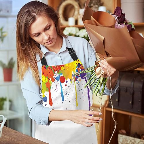 Miniatura 6 de Delantal para Mujeres Hombres 002, Coloridas salpicaduras de tinta brillante