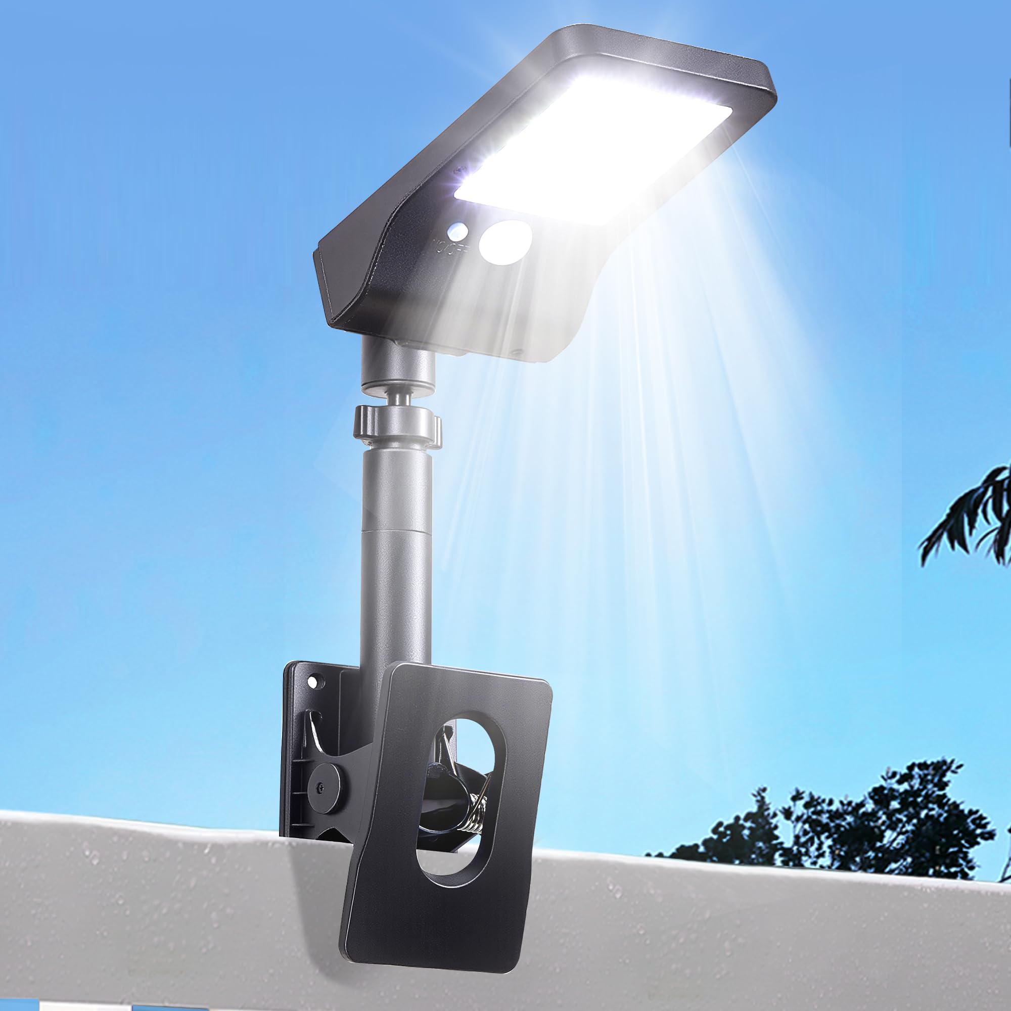 Photo 1 of Thumok Clip-on Solar Fence Lights, 60 LEDs, 600LM, 2 Pack