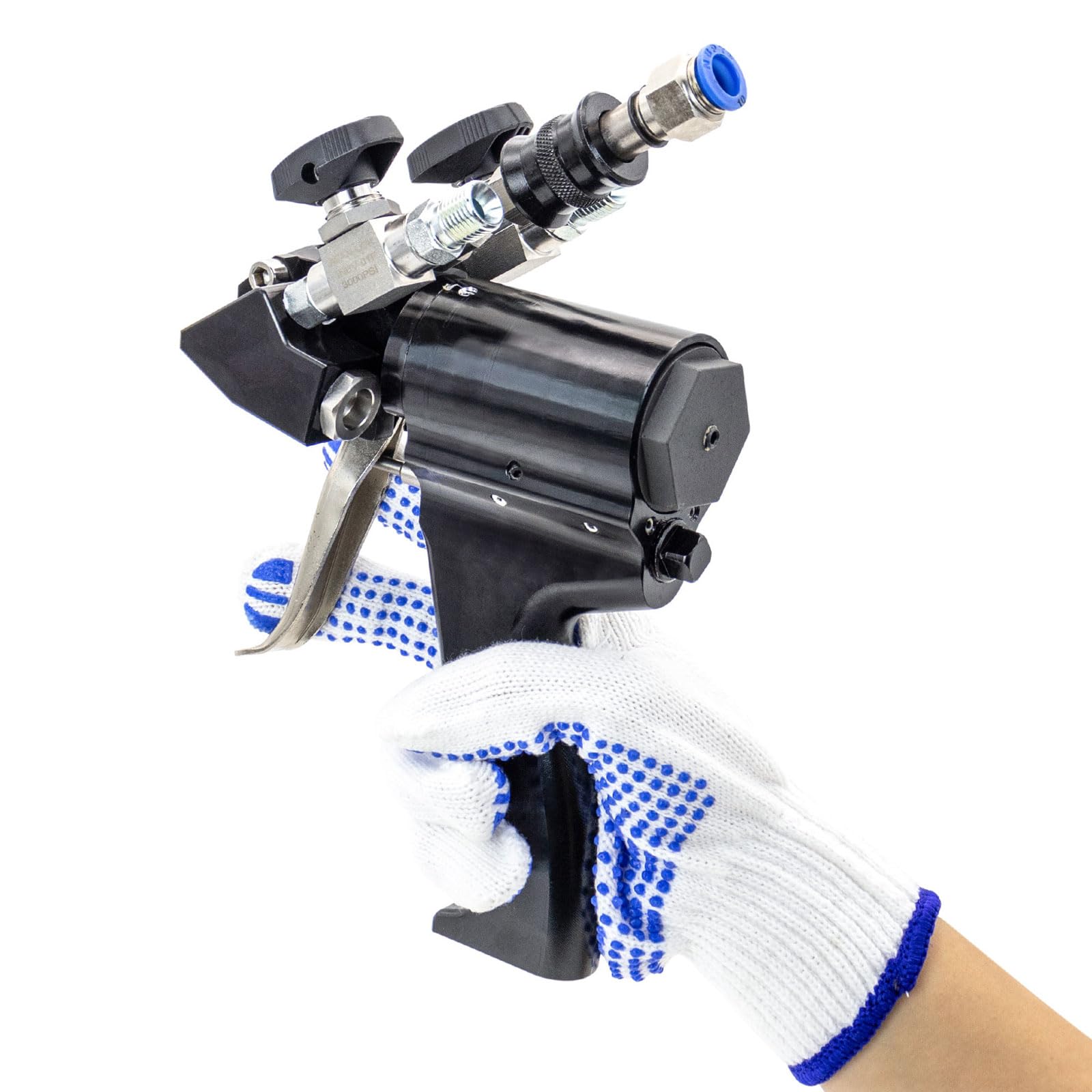 Kit de pistola de pulverización de espuma de poliuretano de alta presión, pistola de pulverización de espuma de poliuretano de purga de aire, tasa de flujo de salida de 1 a 12 kg/min, para rociar