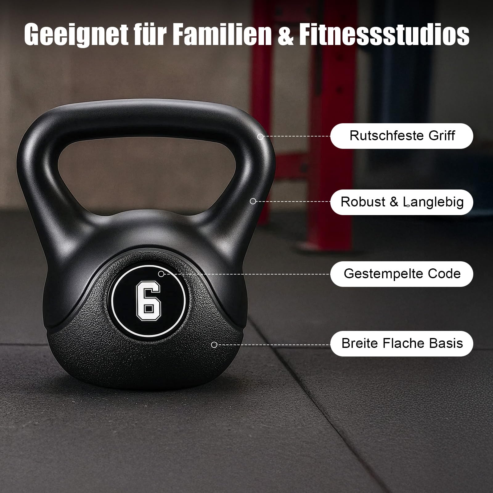 20 kg Kettlebell-Set 4-teilig – Kettlebell Gewicht für Heim-Fitnessstudio, 2/4/6/8 kg Heavy Duty Hantelset mit HDPE-Ummantelung für Krafttraining, Muskelaufbau und Ganzkörperübungen