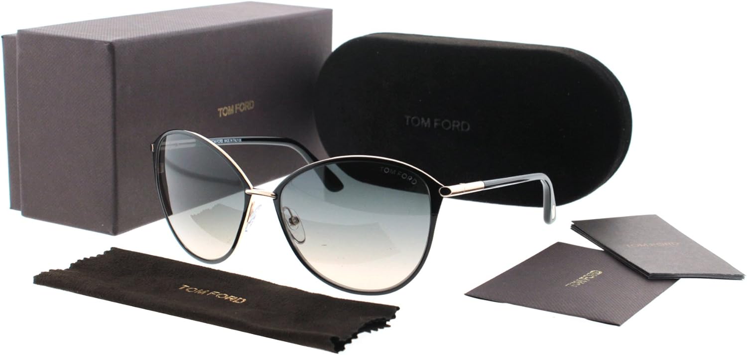 Tom Ford FT0320 Sunglasses - Shiny Rose Gold Frame, Gradient Smoke Lenses, 59 mm Lens FT03205928B