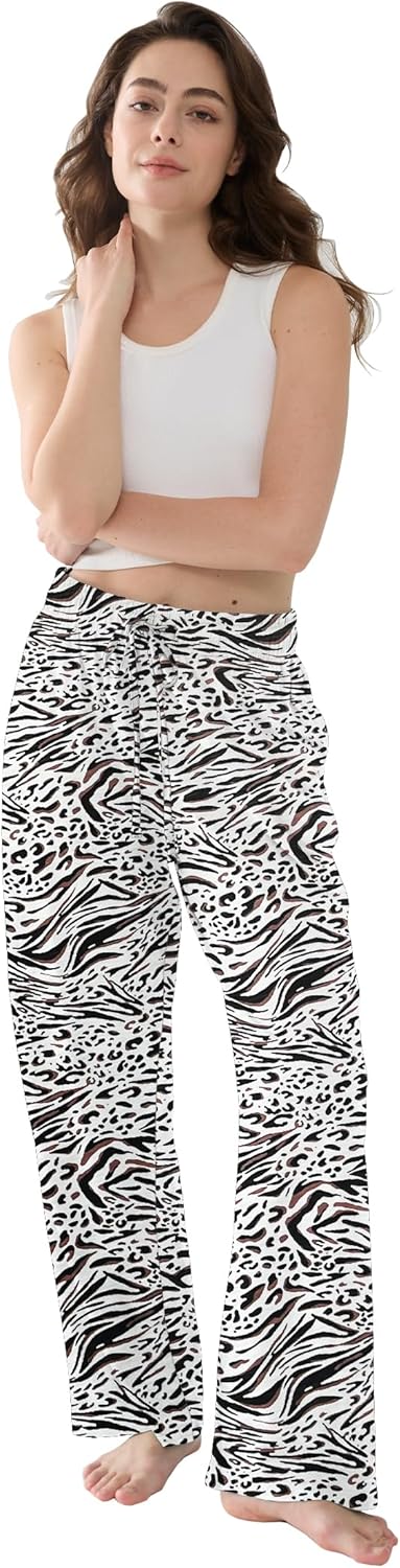 Womens Pajama Pants Lightweight Casual Comfy Lounge Palazzo Pants Sleepwear Loungewear PJs Bottoms with Pockets - Image 4