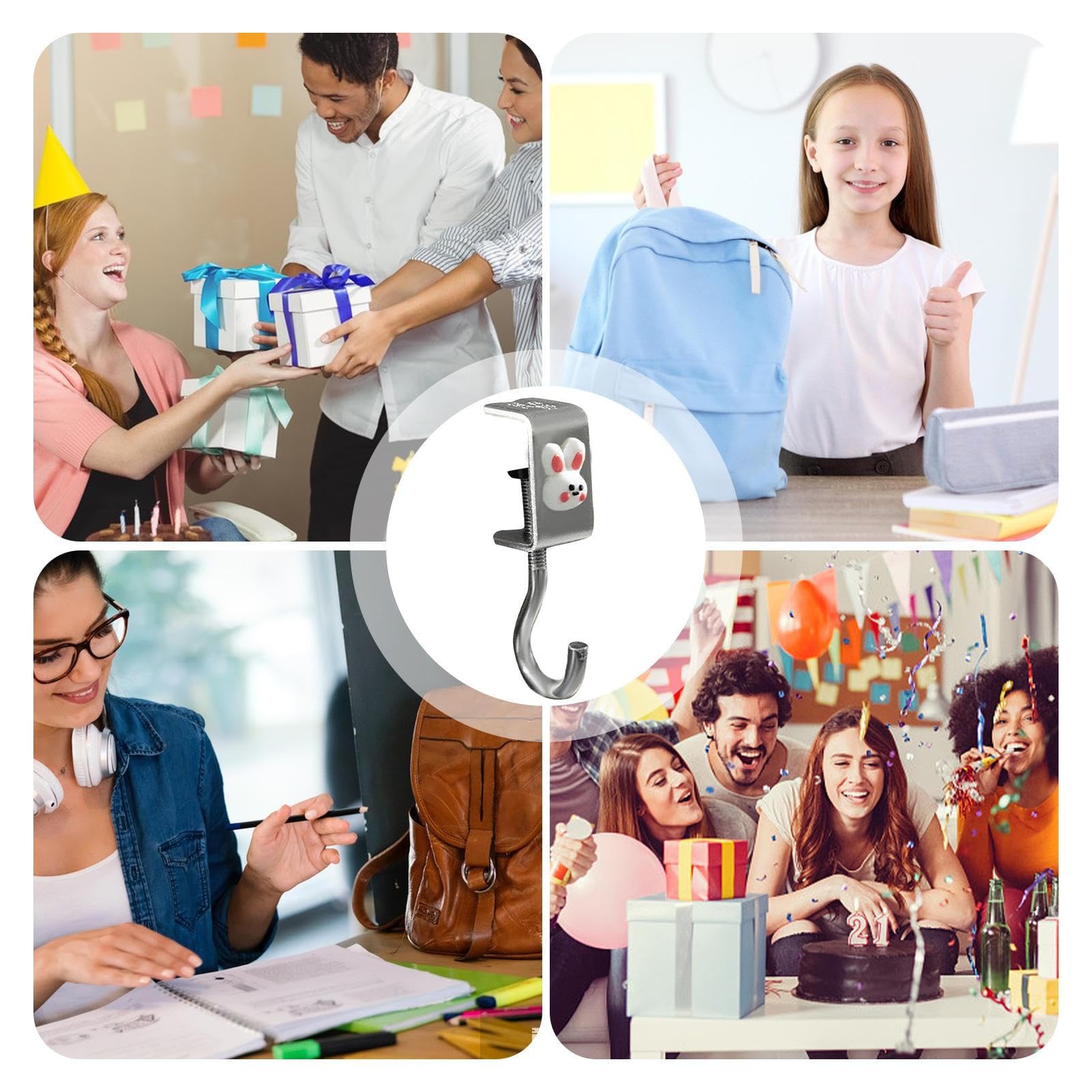 Zayin Ganci Da Scrivania Regolabili - 2 Pezzi Per Borse, Cuffie E Vestiti, Con Morsetto - Foto 9