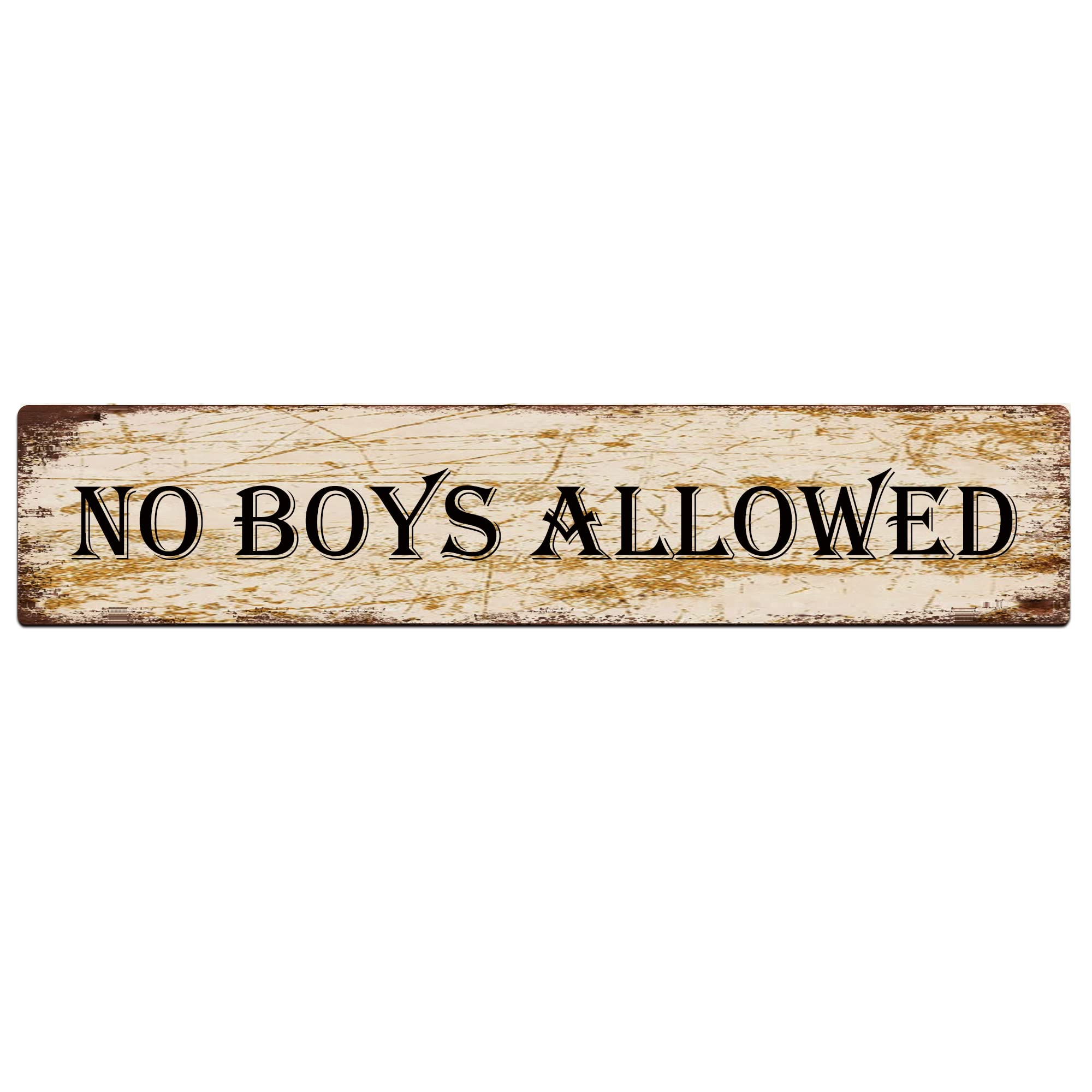 No Boys Allowed Retro Tin Signs Aluminum Metal Sign for Kitchen Home Garden Wall Bar Cafe Decor 4x16 Inch
