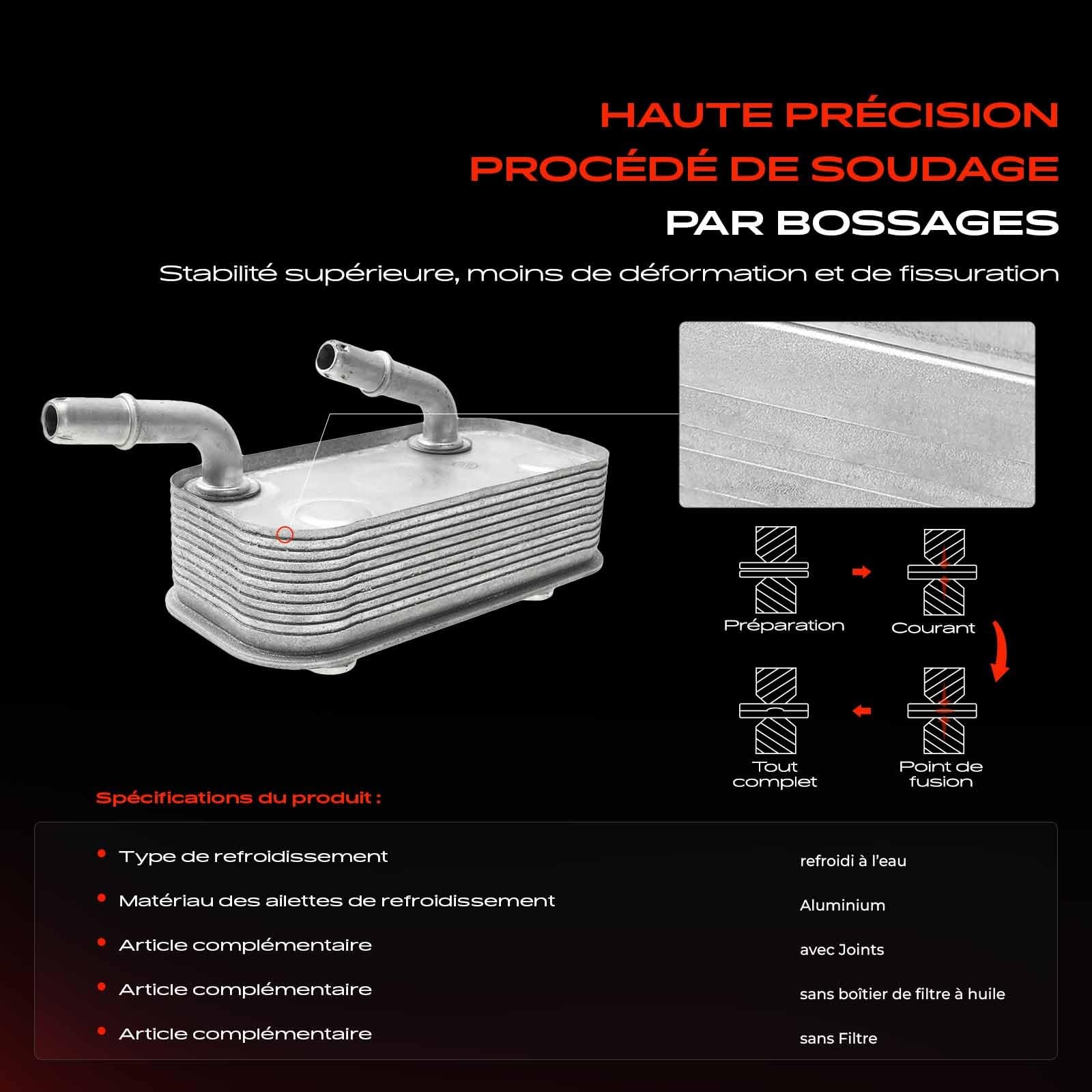Frankberg Refroidisseur d'huile, huile moteur, transmission automatique