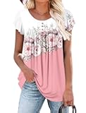 Women's Summer Tunic Tops Flowy Flare Botton Down Shirts Blouses S-3XL