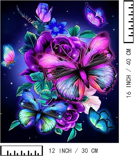 Miniatura 7 de Baisite 5152 Pintura por números, para adulto, principiante, niño, 12 pulgadas de ancho x 16 pulgadas de largo, 2 lienzos, 8 pinceles de madera,