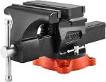 VEVOR Vise de banc, 8" Largeur de la mâchoire, 8" Max Jaw Ouverture Vise polyvalente avec 360° Base de verrouillage pivotante, 3.7" Profondeur de la gorge, Vise de l'arbre en fonte ductile à ductilité lourde, Agrafes à deux voies pour tubes ronds de serrage