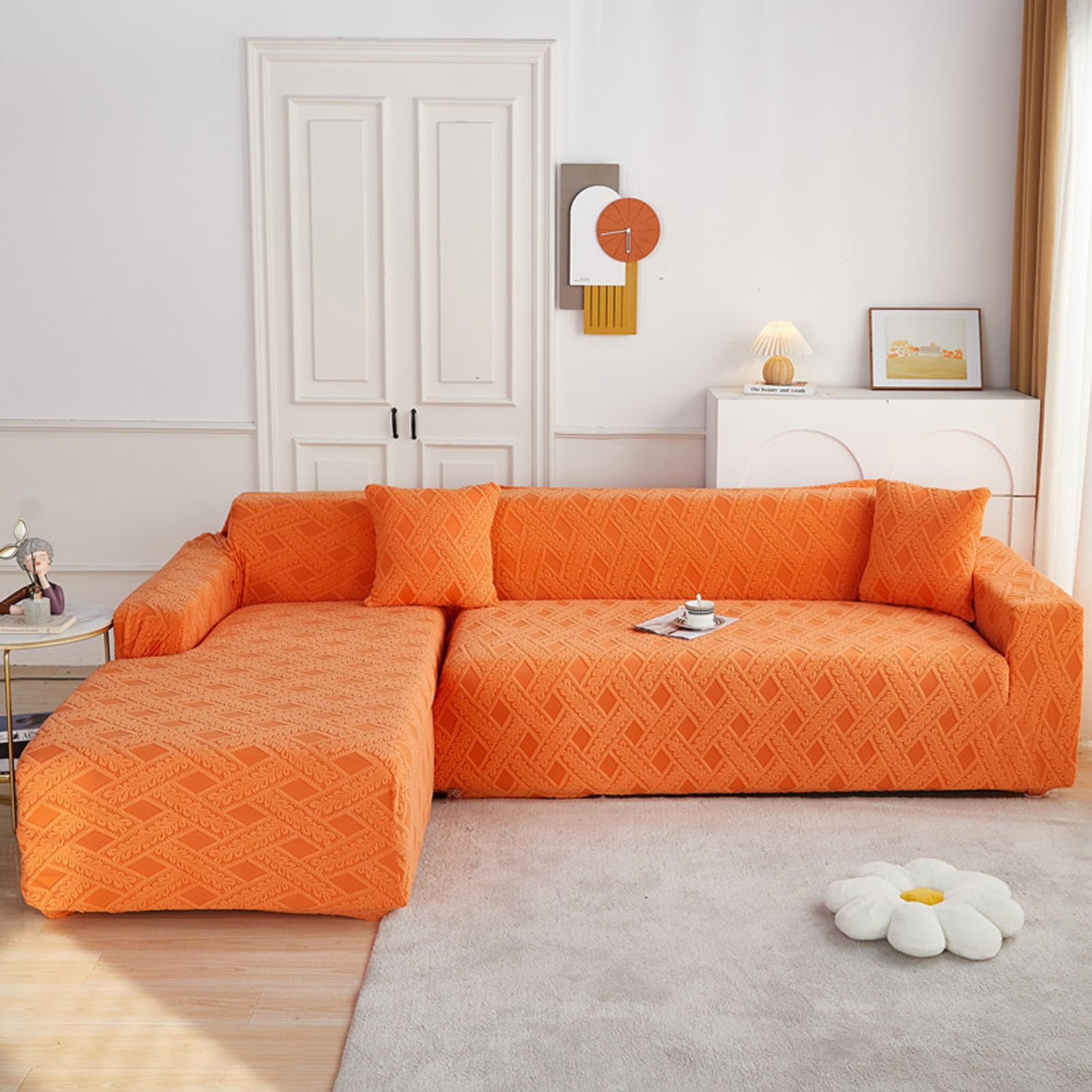 Housses canapé d angle forme L en velours extensible de qualité supérieure