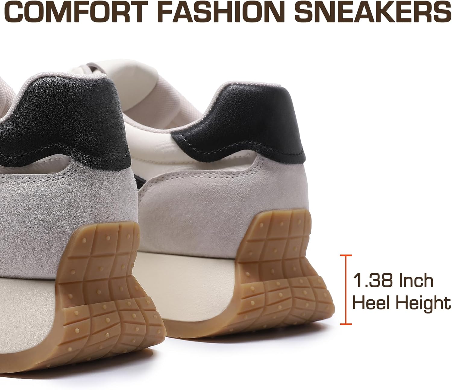 somiliss Platform Fashion Sneakers for Women Suede Patchwork Casual Tennis Shoes Comfortable Non Slip Running Walking Shoes - Image 4