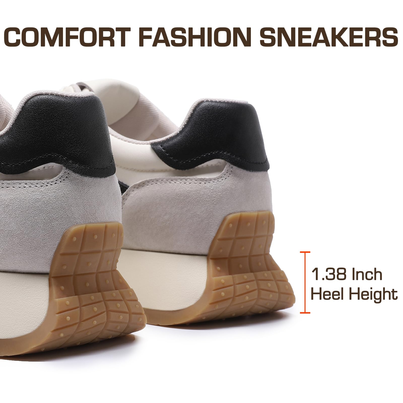 somiliss Platform Fashion Sneakers for Women Suede Patchwork Casual Tennis Shoes Comfortable Non Slip Running Walking Shoes: 7.5 Black