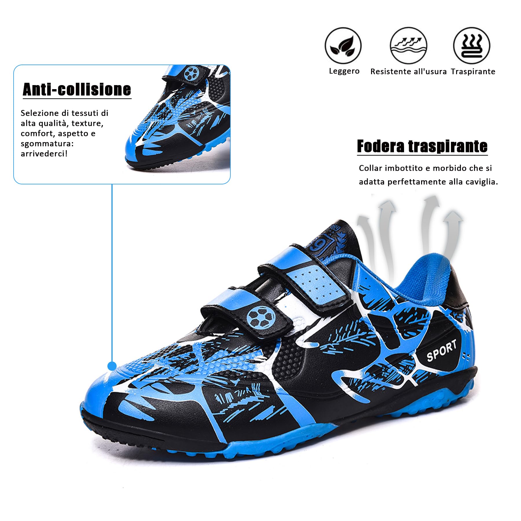 BAODLE Scarpe da Calcio Ragazzi FG/AG Professionale All'aperto Calcio da Scarpe Ragazzo TF Allenamento Bambini Teenage Spike
