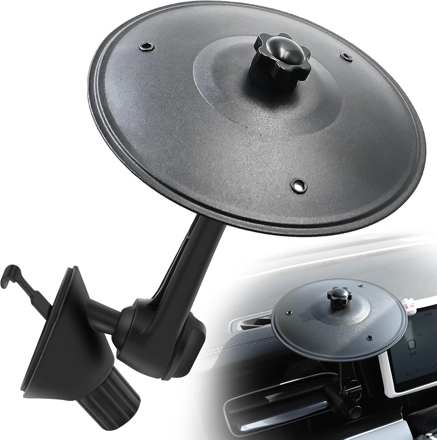 YEZriler Car Cymbal Air Vent, Mini Cymbal for Car, Car Symbol Drum Air Vent for Music Lovers, Mini Car Drum Rhythm Toy for All Vehicles - Black